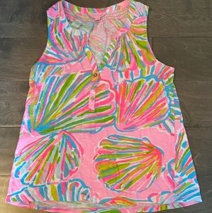 Lilly pulitzer shellabrate es siempre knit tank top clam shell pink